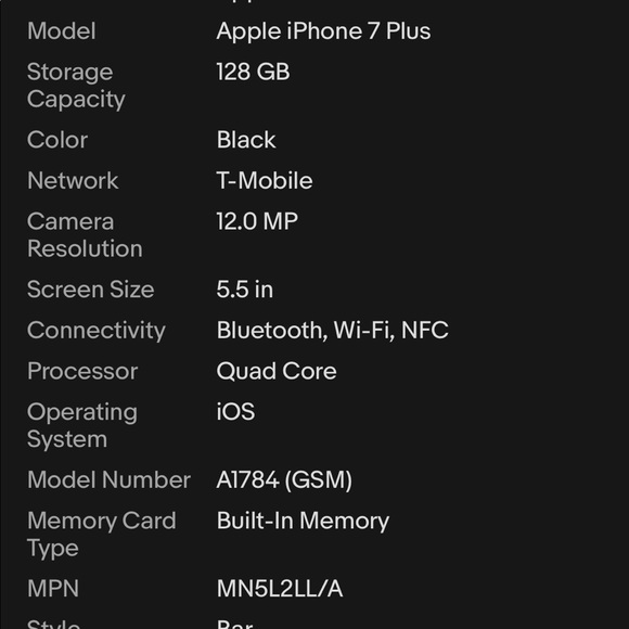 SOLD Apple iPhone 7 Plus - 128GB - Picture 3 of 3